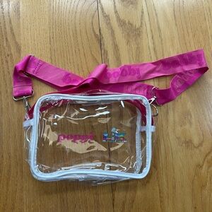 Poppi Soda Super Bowl LX 60 Clear Stadium Bag Crossbody Pink Strap Rare Promo